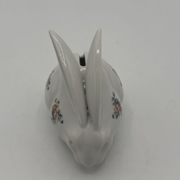 Vintage Winrose Collection Floral Long Ear Bunny Rabbit Bank Small 4.5”x4” - Picture 8 of 15